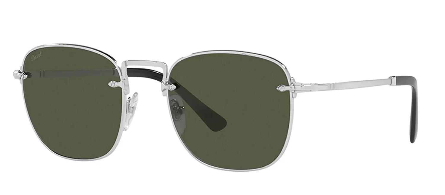 Persol PO 2490S 518/31 Square Metal Silver Sunglasses with Green Lens sold by Gaffos product image thumbnail 2