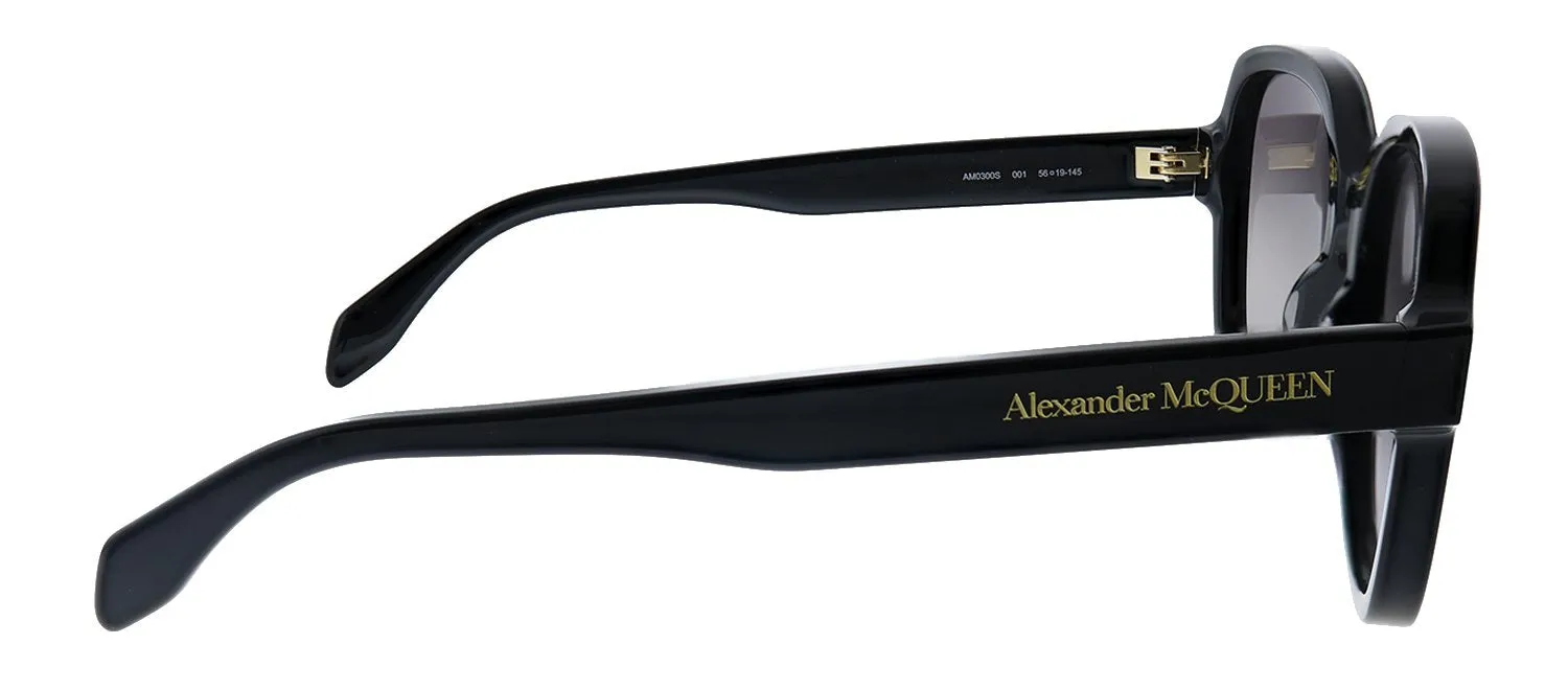 Alexander McQueen AM 300S 001 Square Acetate Black Sunglasses with Grey Gradient Lens sold by Gaffos product image thumbnail 3
