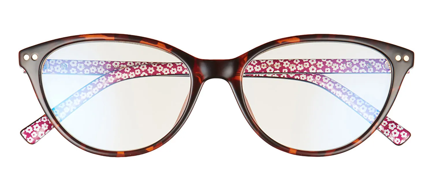Kate Spade KS Roanne 086 Cat-Eye Plastic Havana Readers with Clear Blue Block Lens sold by Gaffos