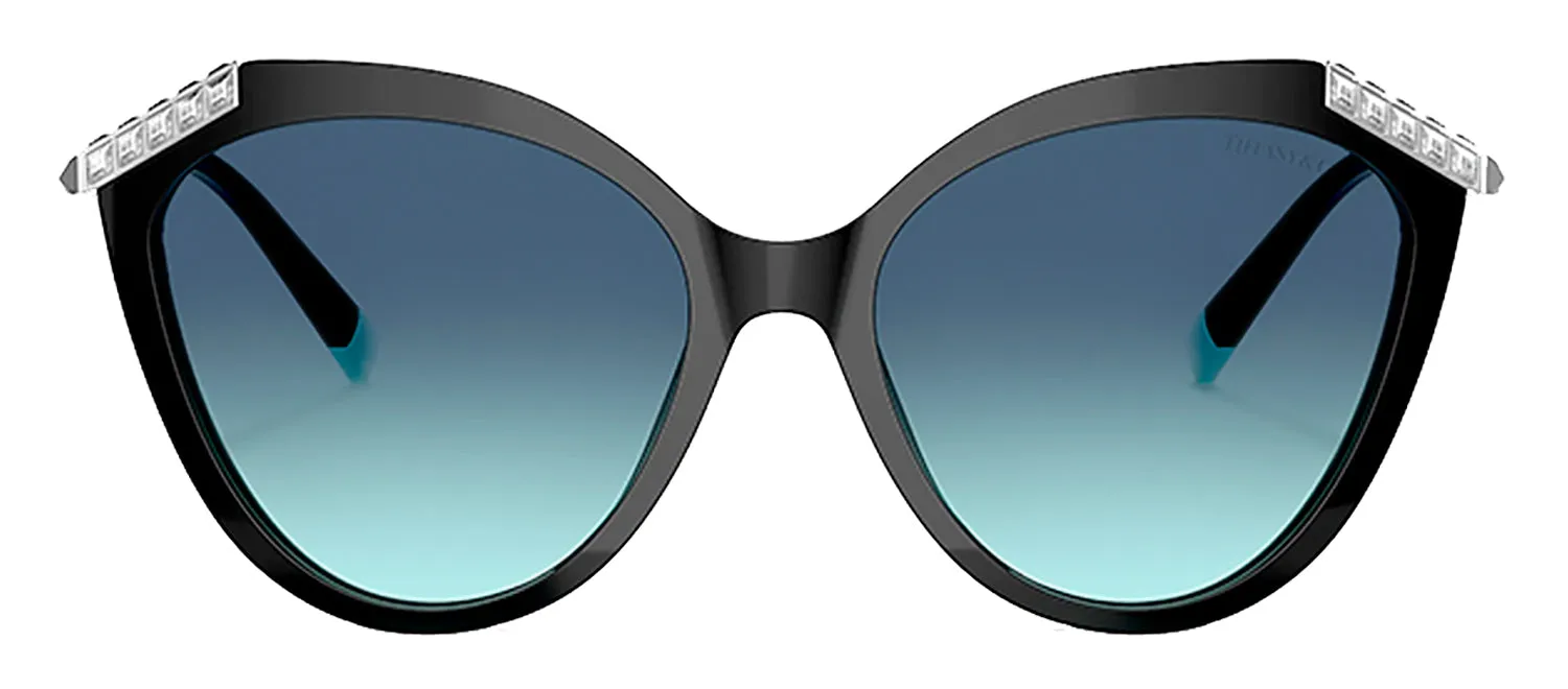 Tiffany & Co. TF 4173B 80019S Cat-Eye Plastic Black Sunglasses with Blue Gradient Lens sold by Gaffos