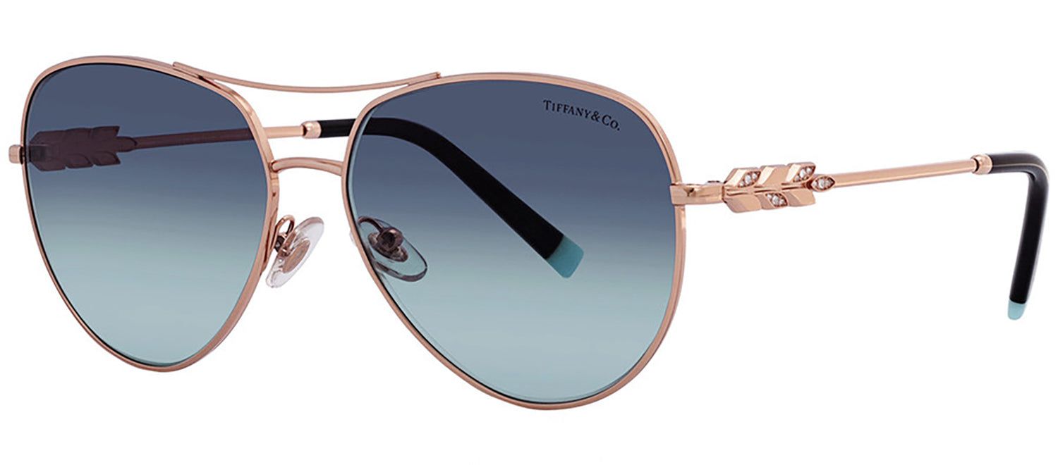 Tiffany & Co. TF 3083B 61059S Pilot Metal Rubedo Sunglasses with Azure Blue Gradient Lens sold by Gaffos