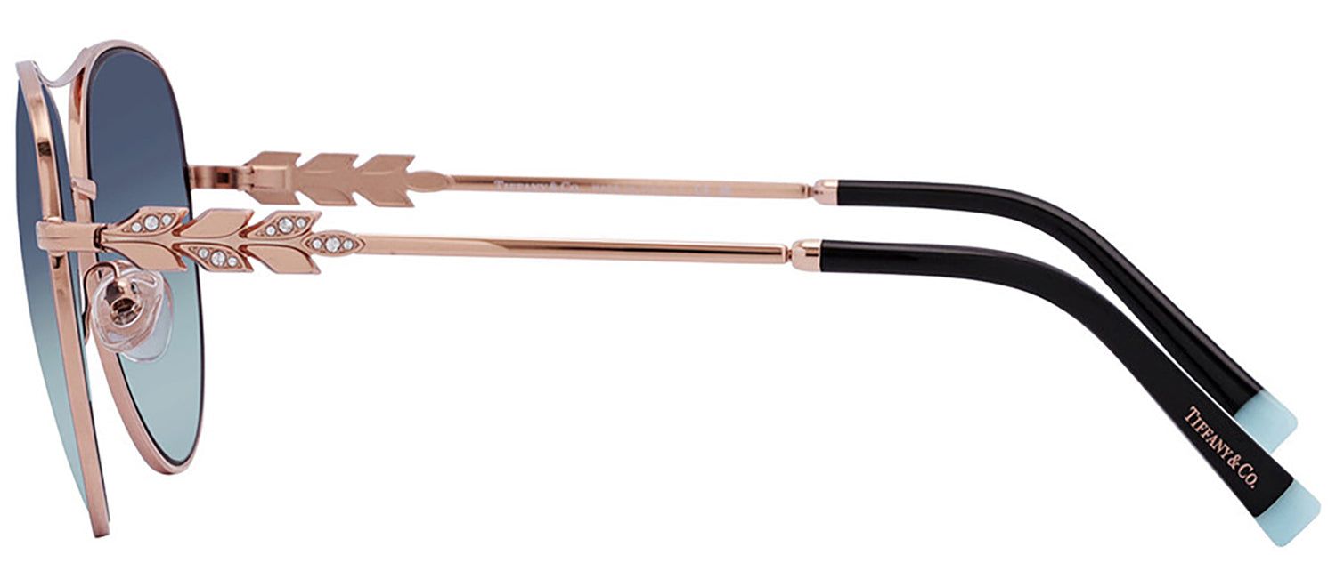 Tiffany & Co. TF 3083B 61059S Pilot Metal Rubedo Sunglasses with Azure Blue Gradient Lens sold by Gaffos product image thumbnail 3