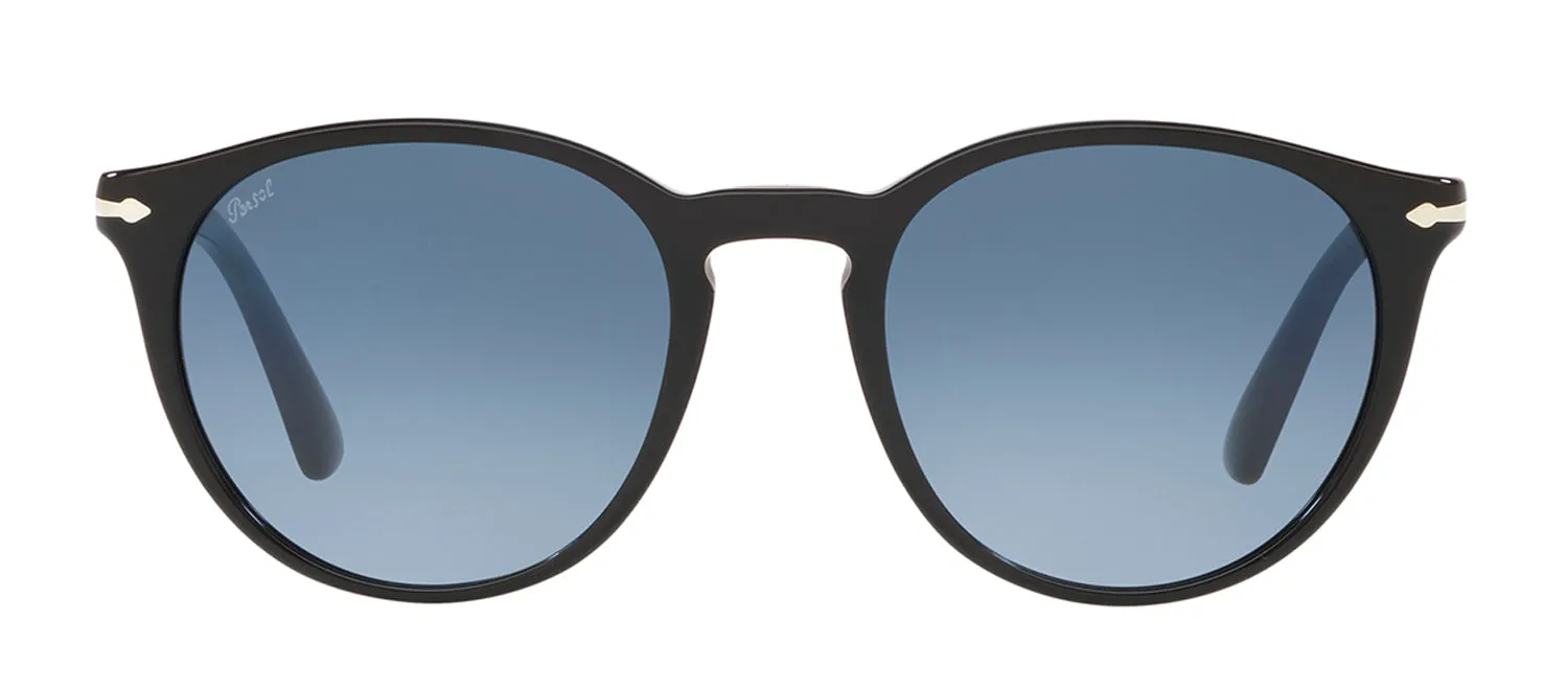 Persol PO 3152S 9014Q8 Round Plastic Black Sunglasses with Blue Gradient Lens sold by Gaffos