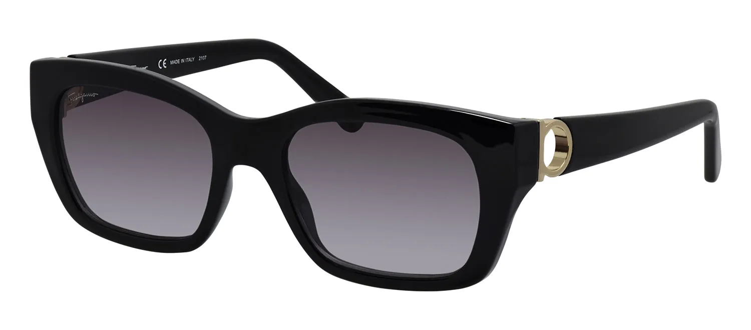 Salvatore Ferragamo SF 1012S 001 Square Plastic Black Sunglasses with Grey Lens sold by Gaffos product image thumbnail 2