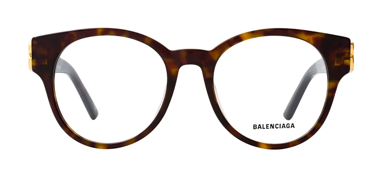 Balenciaga BB 0173O 002 Round Plastic Havana Eyeglasses with Logo Stamped Demo Lenses sold by Gaffos product image thumbnail 2