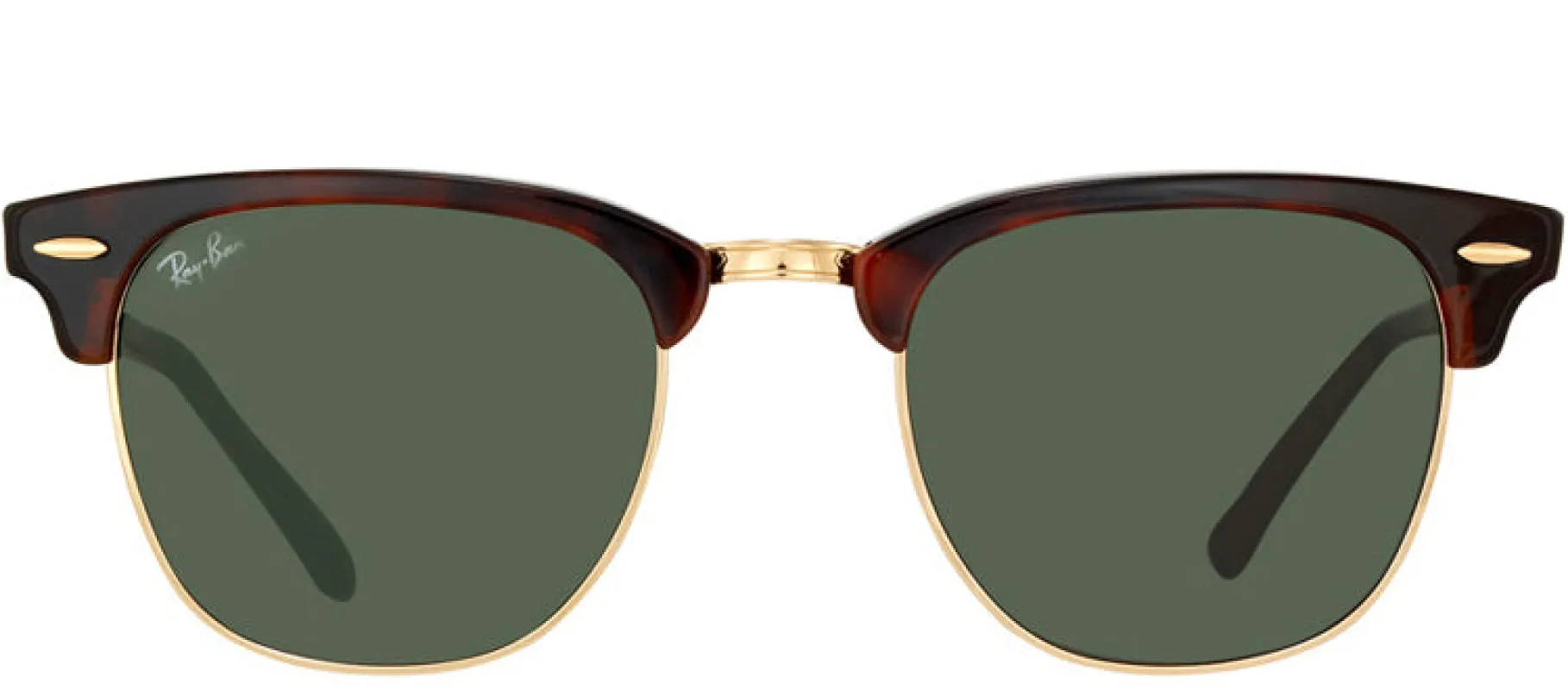 Ray-Ban RB 3016 W0366 Clubmaster Plastic Tortoise/ Havana Sunglasses with Crystal Green Lens sold by Gaffos