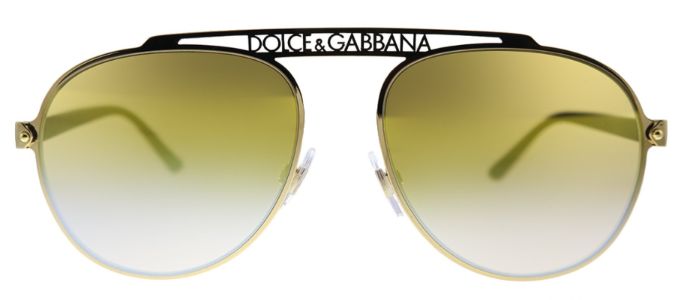 Dolce & Gabbana DG 2235 02/A7 Aviator Metal Gold Sunglasses with Brown Gradient Mirrored Lens sold by Gaffos