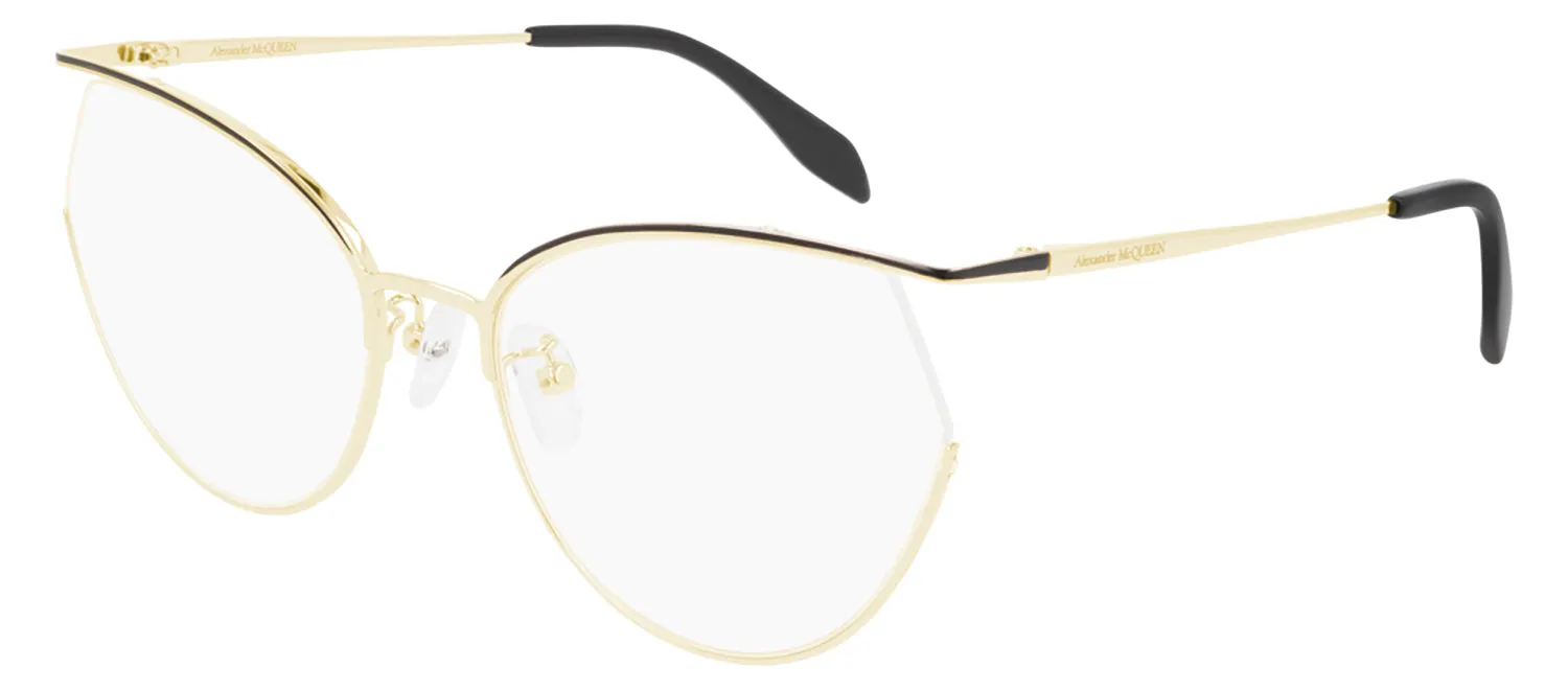 Alexander McQueen EDGE AM 0256O 001 Geometric Metal Gold Eyeglasses with Demo Lens sold by Gaffos product image thumbnail 2
