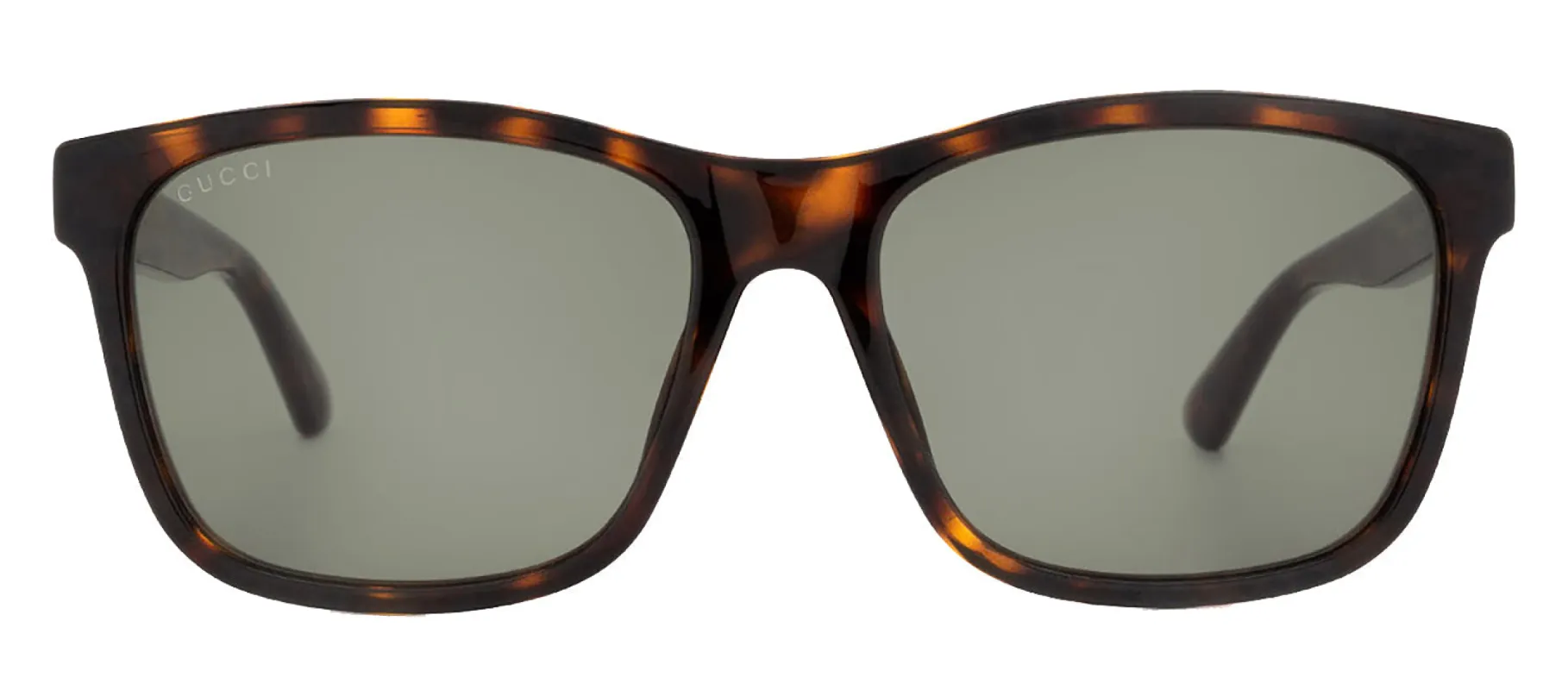Gucci GG 0746S 003 Square Plastic Havana Sunglasses with Green Lens sold by Gaffos