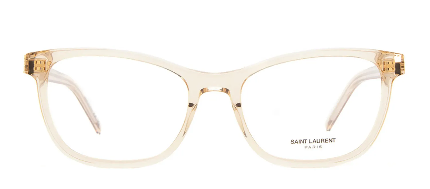 Saint Laurent MONOGRAM SL M121O 003 Square Plastic Nude Eyeglasses with Logo Stamped Demo Lenses sold by Gaffos