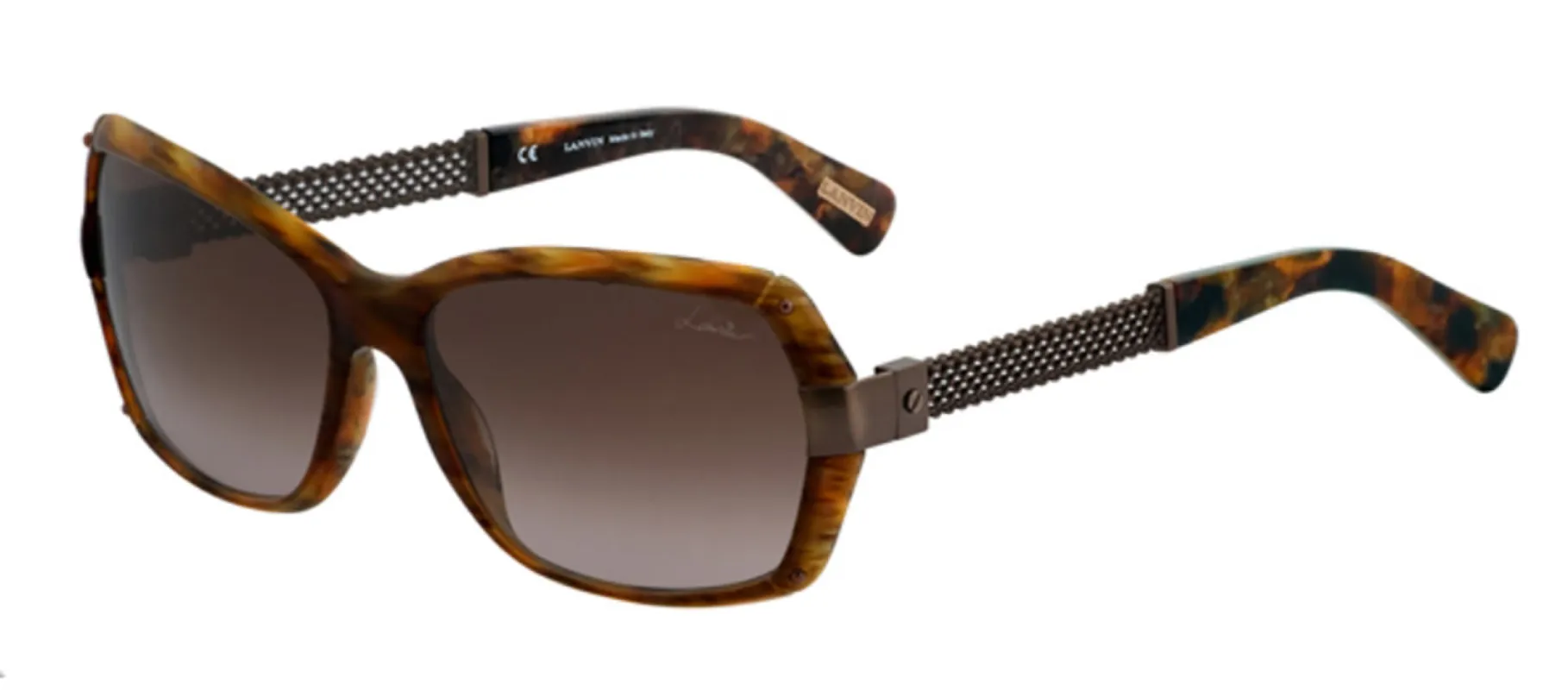 Lanvin LN 550 9ZA Rectangle Plastic Brown Sunglasses with Brown Gradient Lens sold by Gaffos