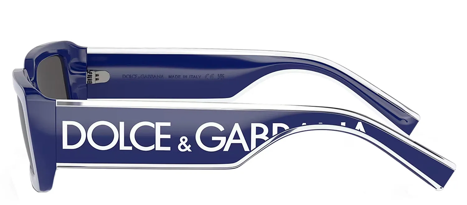 Dolce & Gabbana DG 6187 309487 Rectangle Plastic Blue Sunglasses with Grey Lens sold by Gaffos product image thumbnail 3