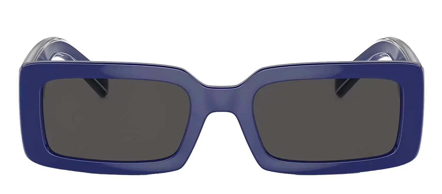 Dolce & Gabbana DG 6187 309487 Rectangle Plastic Blue Sunglasses with Grey Lens sold by Gaffos