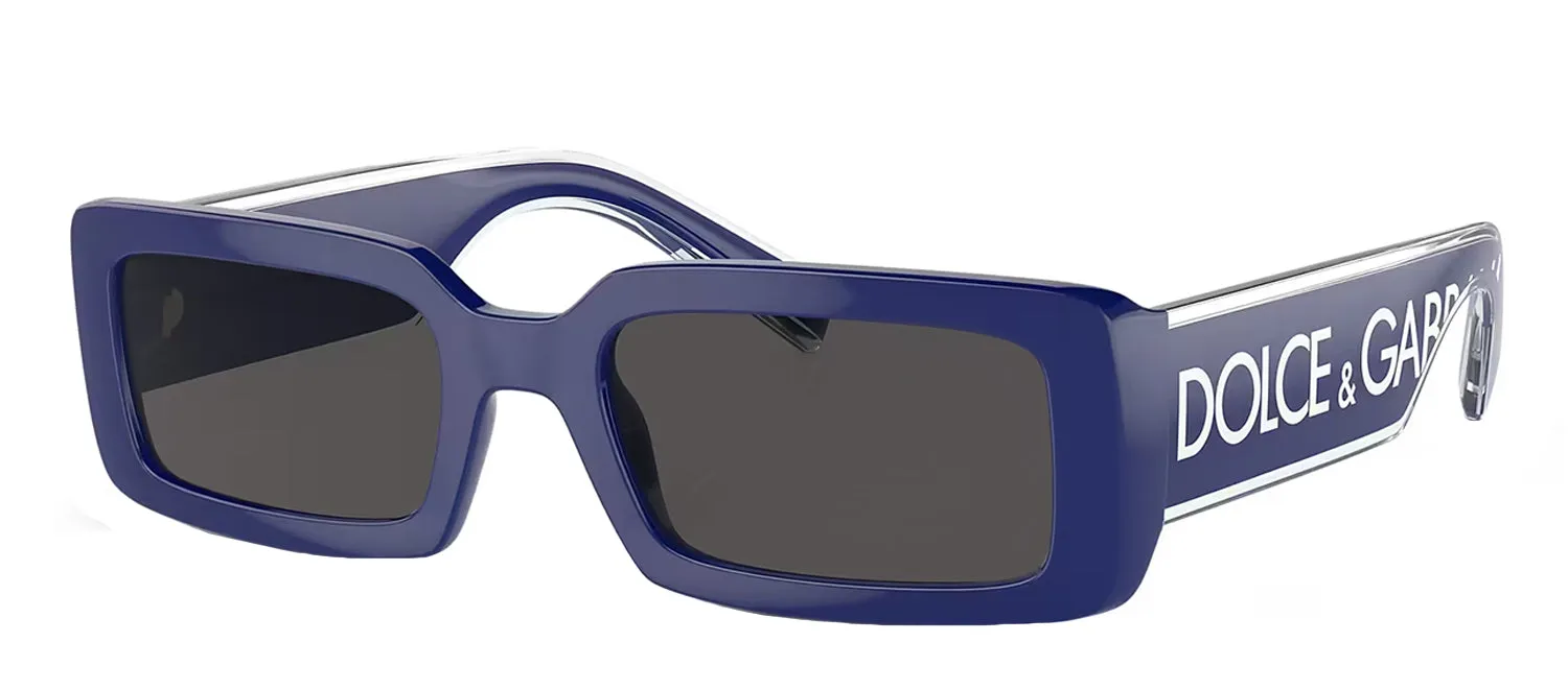 Dolce & Gabbana DG 6187 309487 Rectangle Plastic Blue Sunglasses with Grey Lens sold by Gaffos product image thumbnail 2