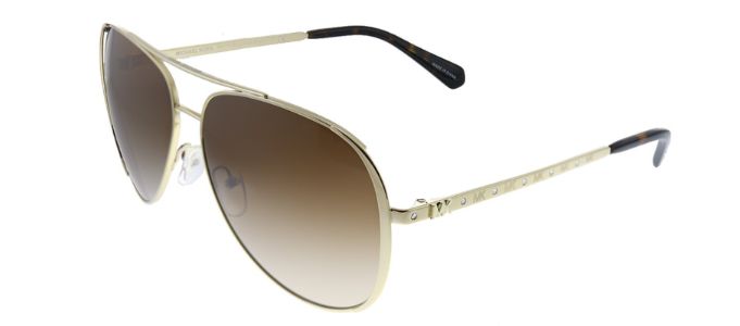 Michael Kors Chelsea Bright MK 1101B 101413 Aviator Metal Gold Sunglasses with Brown Gradient Lens sold by Gaffos