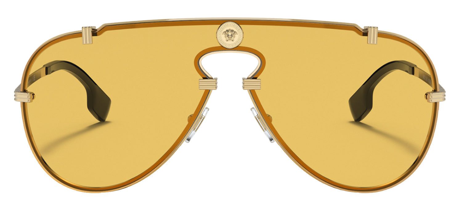 Versace VE 2243 100285 Shield Metal Gold Sunglasses with Yellow Lens sold by Gaffos
