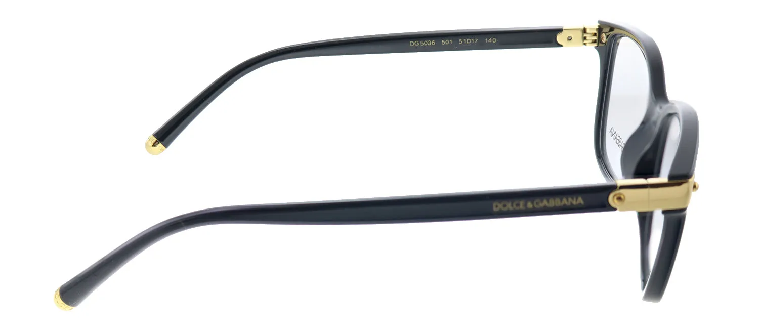 Dolce & Gabbana DG 5036 501 Butterfly Plastic Black Eyeglasses with Demo Lens sold by Gaffos product image thumbnail 3