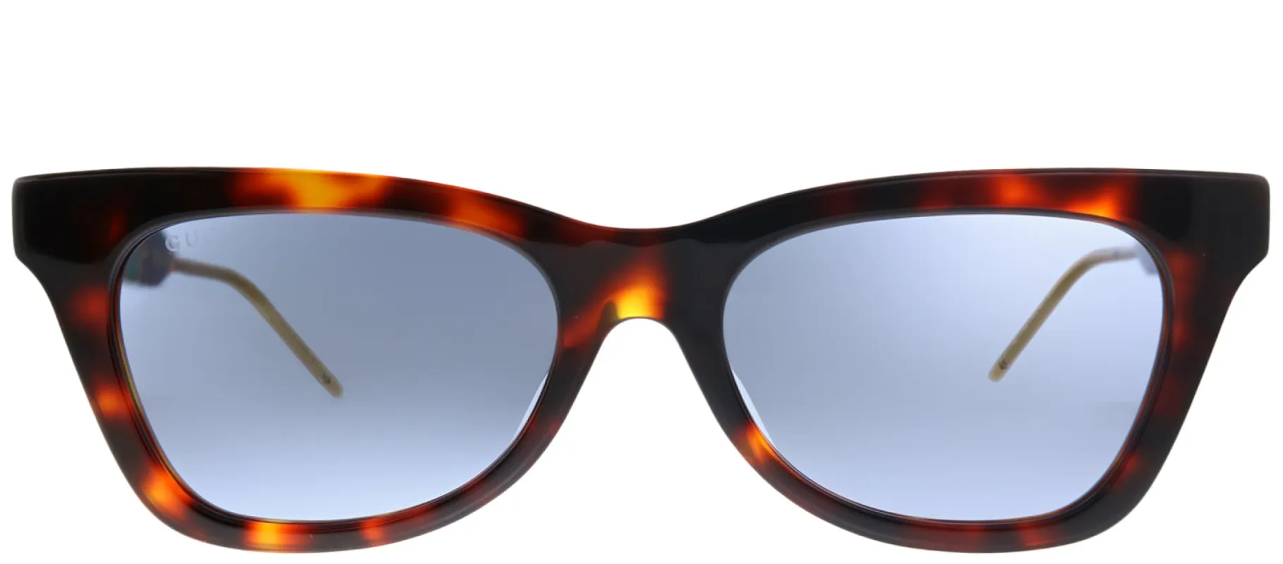 Gucci GG 0598S 002 Rectangle Acetate Tortoise/ Havana Sunglasses with Blue Lens sold by Gaffos