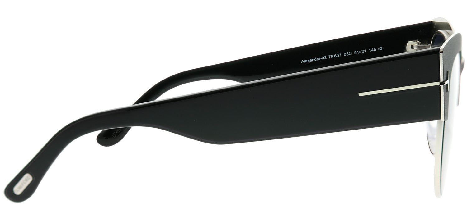 Tom Ford TF 607 05C Cat-Eye Metal Black Sunglasses with Grey Mirror Lens sold by Gaffos product image thumbnail 3