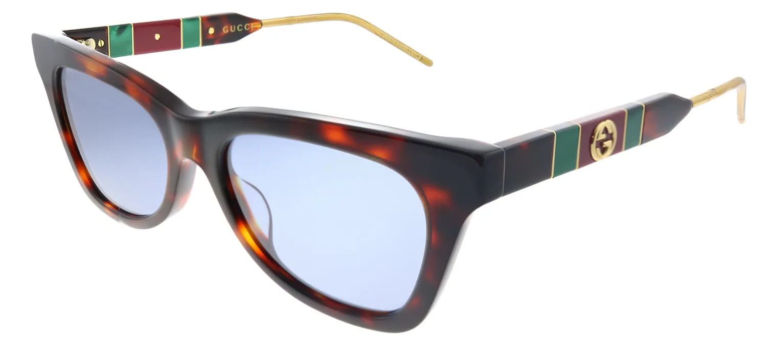 Gucci GG 0598S 002 Rectangle Acetate Tortoise/ Havana Sunglasses with Blue Lens sold by Gaffos product image thumbnail 2