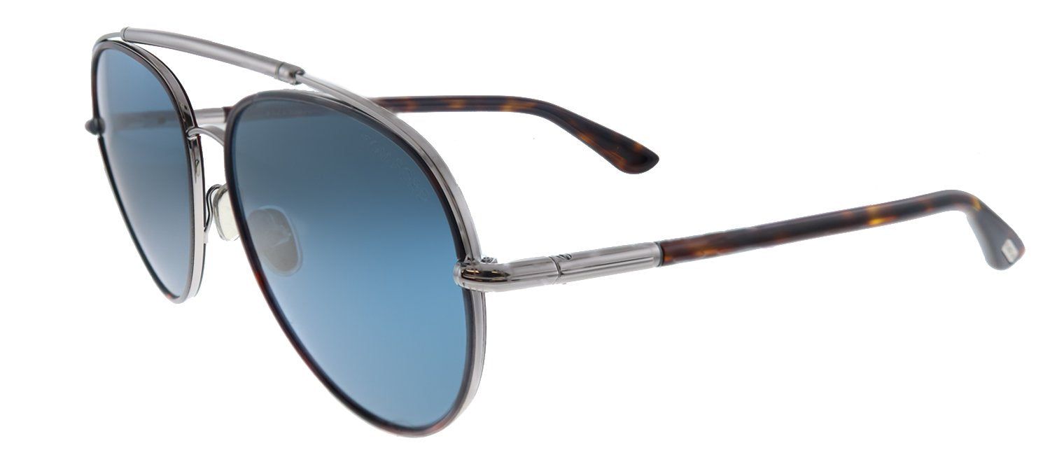 Tom Ford Curtis TF 748 54V Pilot Metal Shiny Light Ruthenium Sunglasses with Dark Teal Lens sold by Gaffos product image thumbnail 2