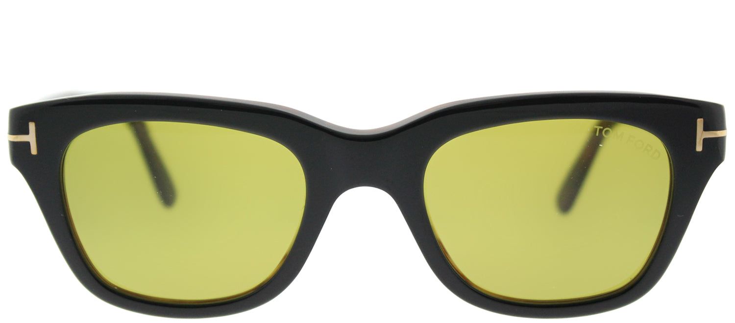 Tom Ford TF 237 05N Rectangle Plastic Black Sunglasses with Green Lens sold by Gaffos