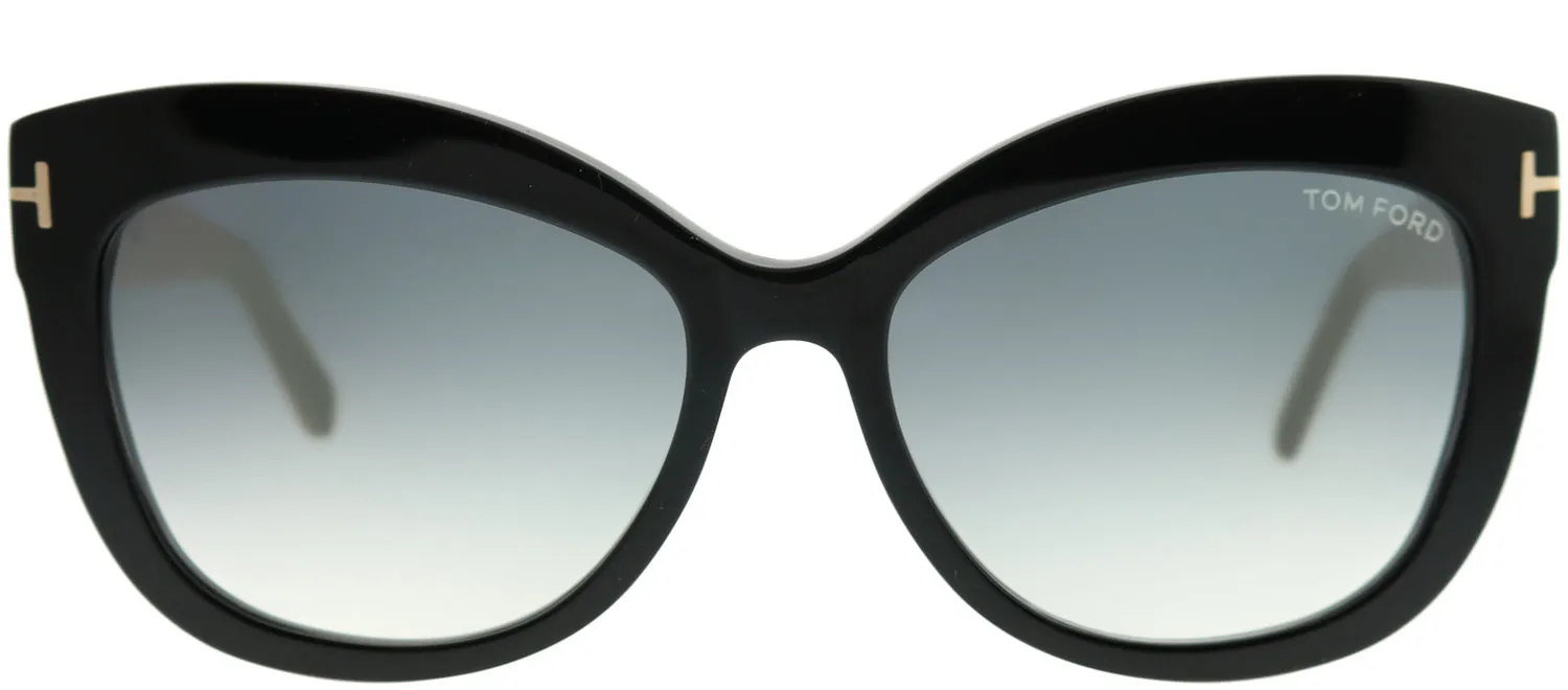 Tom Ford Alistair TF 524 05B Cat-Eye Plastic Black Sunglasses with Grey Gradient Lens sold by Gaffos