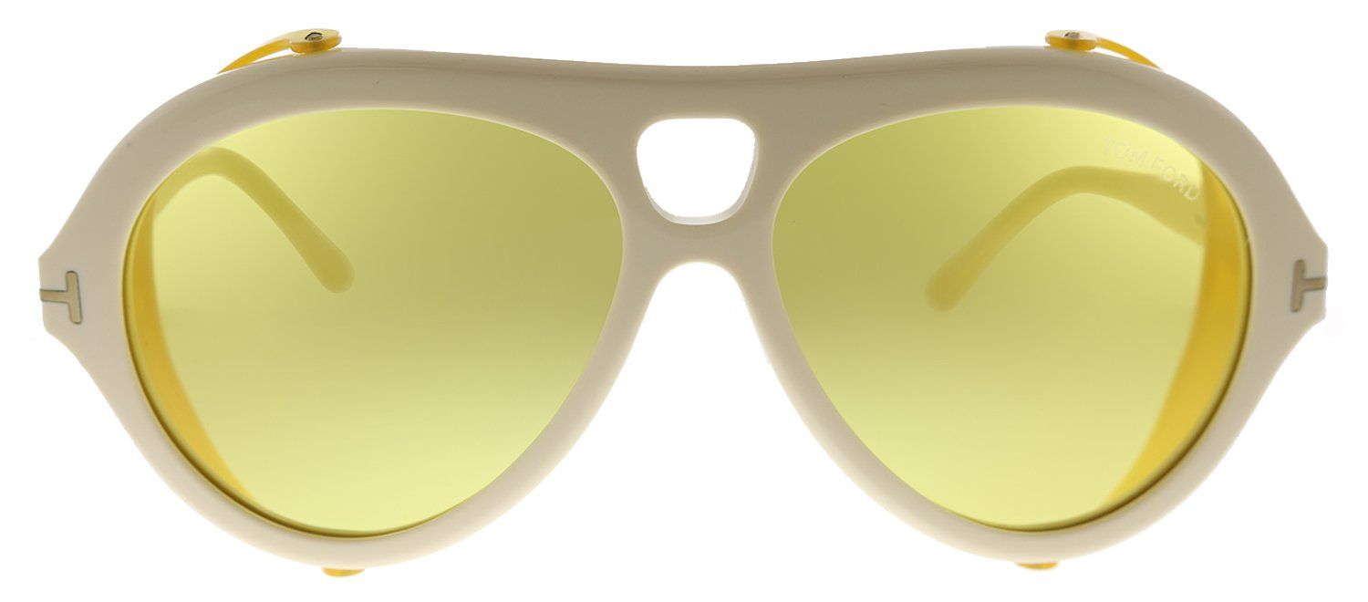 Tom Ford Neughman TF 882 25E Aviator Plastic Ivory Sunglasses with Yellow Lens sold by Gaffos