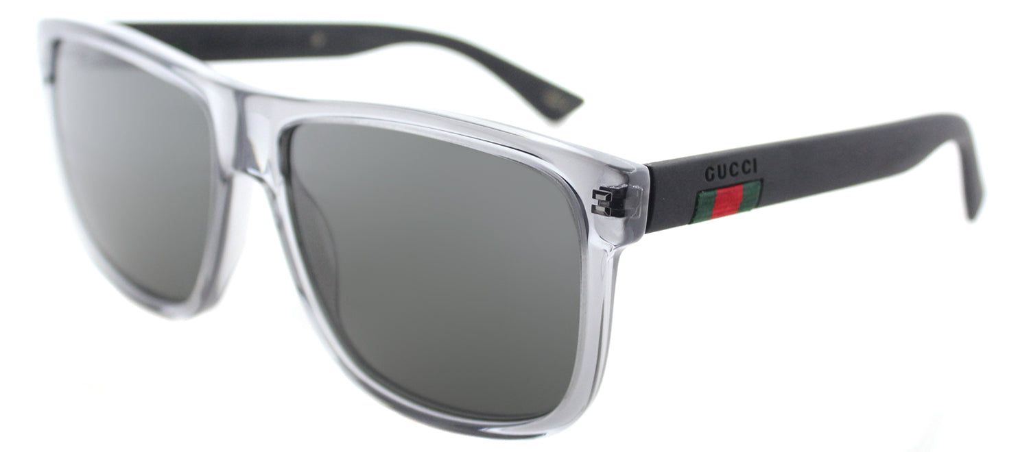 Gucci GG 0010S 004 Rectangle Acetate Grey Sunglasses with Grey Polarized Lens sold by Gaffos product image thumbnail 2