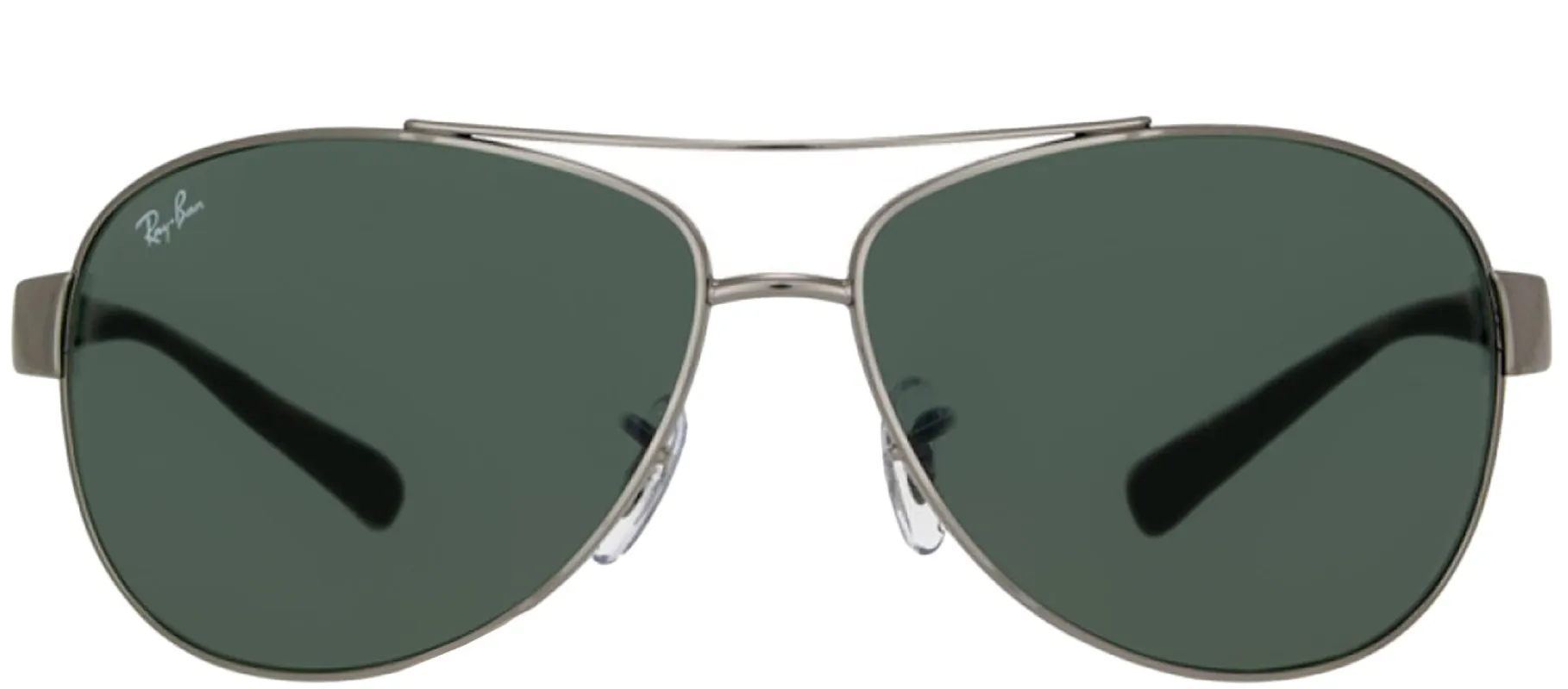 Ray-Ban RB 3386 004/71 Aviator Metal Ruthenium/ Gunmetal Sunglasses with Green Lens sold by Gaffos