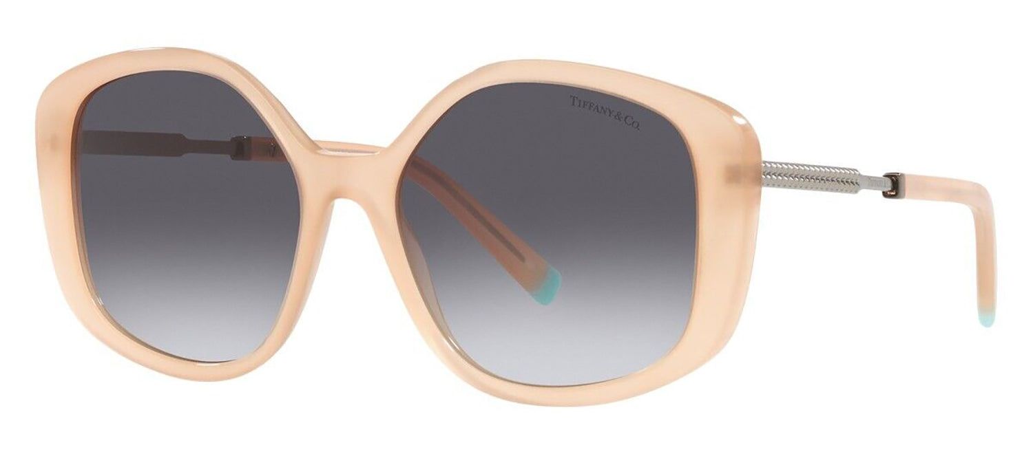 Tiffany & Co. TF 4192 82683C Irregular Plastic Opal Nude Sunglasses with Gray Gradient Lens sold by Gaffos