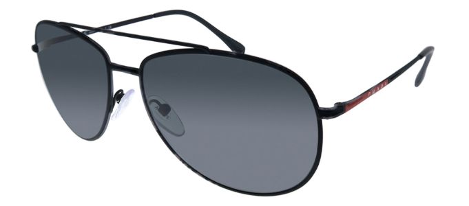 Prada Linea Rossa PS 55US DG05S0 Pilot Metal Black Sunglasses with Grey Lens sold by Gaffos