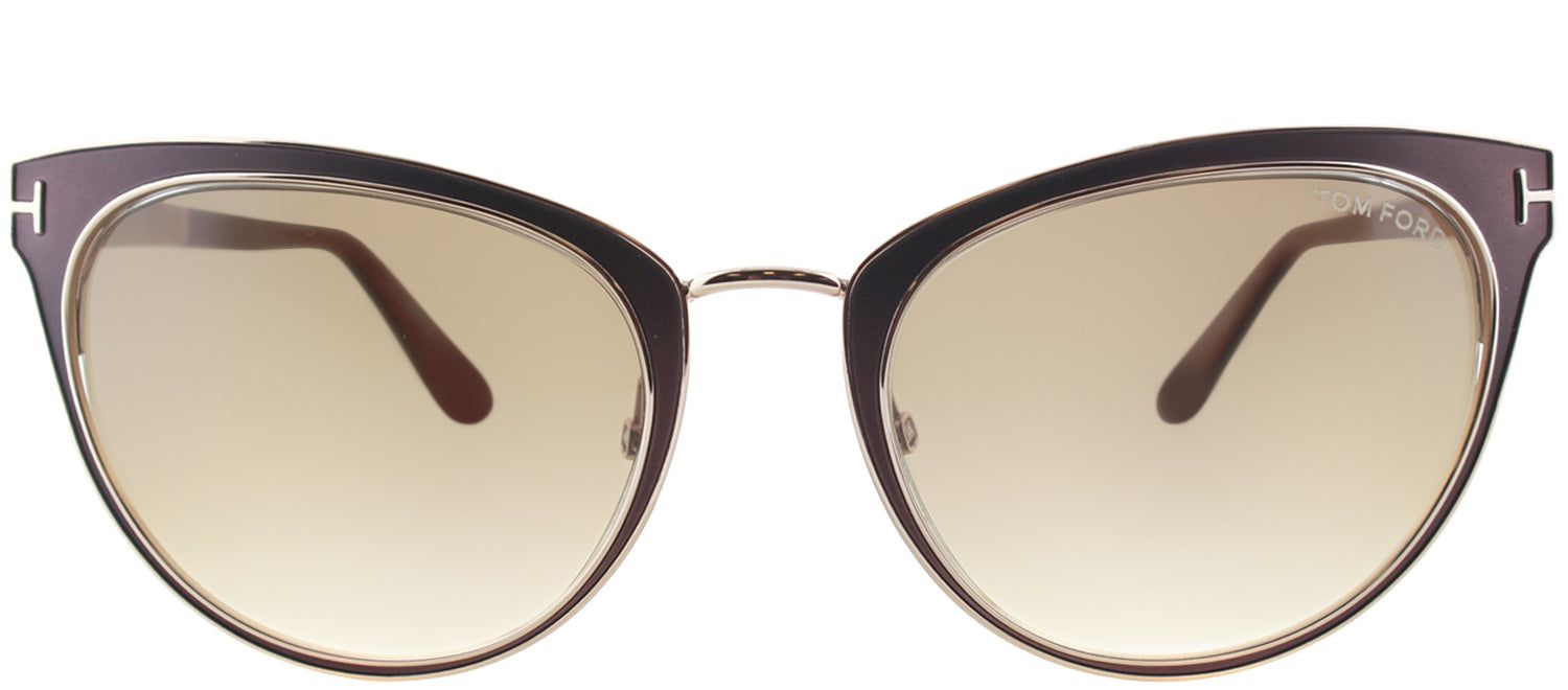 Tom Ford TF 373 48F Cat-Eye Metal Brown Sunglasses with Brown Gradient Lens sold by Gaffos