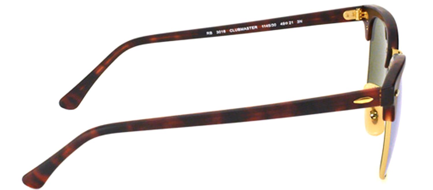 Ray-Ban RB 3016 114530 Clubmaster Plastic Tortoise/ Havana Sunglasses with Silver Mirror Lens sold by Gaffos product image thumbnail 3