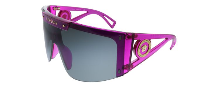 Versace VE 4393 533487 Shield Plastic Pink Sunglasses with Pink Or Grey Clip On Lens sold by Gaffos
