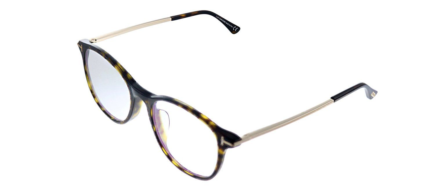 Tom Ford FT 5553FB 052 Round Plastic Havana Eyeglasses with Havana Plastic Frame And Temple sold by Gaffos product image thumbnail 2
