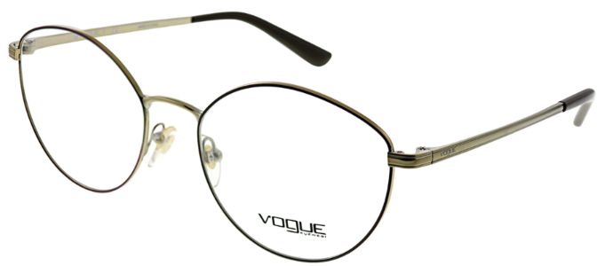 Vogue Eyewear VO 4025 5021 Oval Metal Brown Eyeglasses with Demo Lens sold by Gaffos