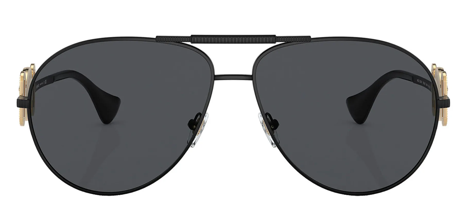 Versace VE 2249 126187 Aviator Metal Black Sunglasses with Grey Lens sold by Gaffos