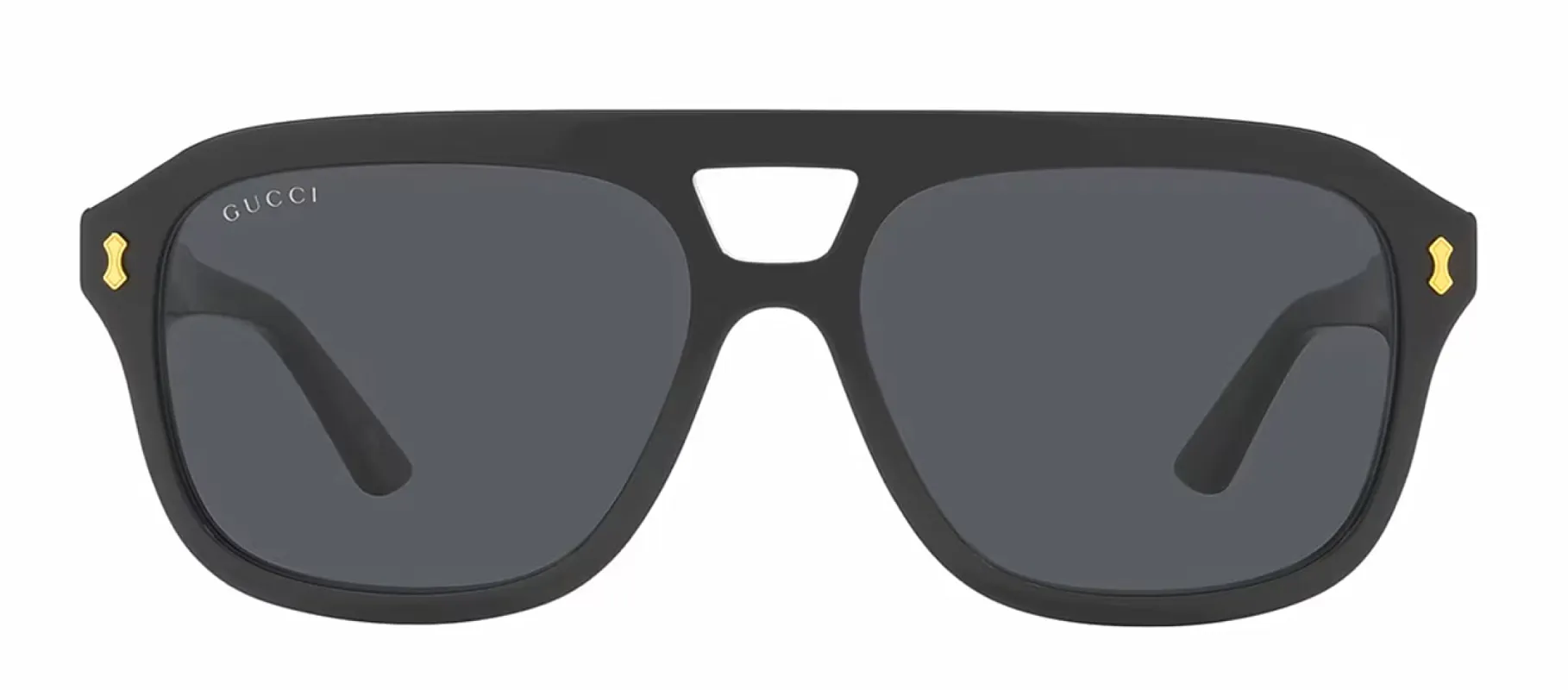 Gucci GUCCI LOGO GG 1263S 001 Aviator Plastic Black Sunglasses with Grey Lens sold by Gaffos