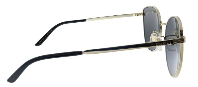 Gucci GG 0807SA 001 Round Metal Gold Sunglasses with Grey Lens sold by Gaffos