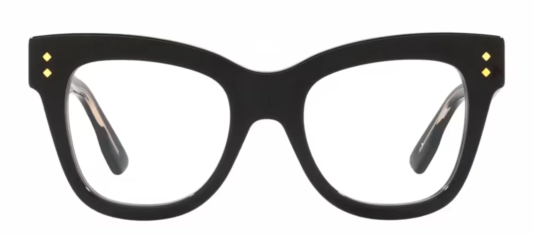 Gucci GG 1082O 001 Cat-Eye Plastic Black Eyeglasses with Logo Stamped Demo Lenses sold by Gaffos