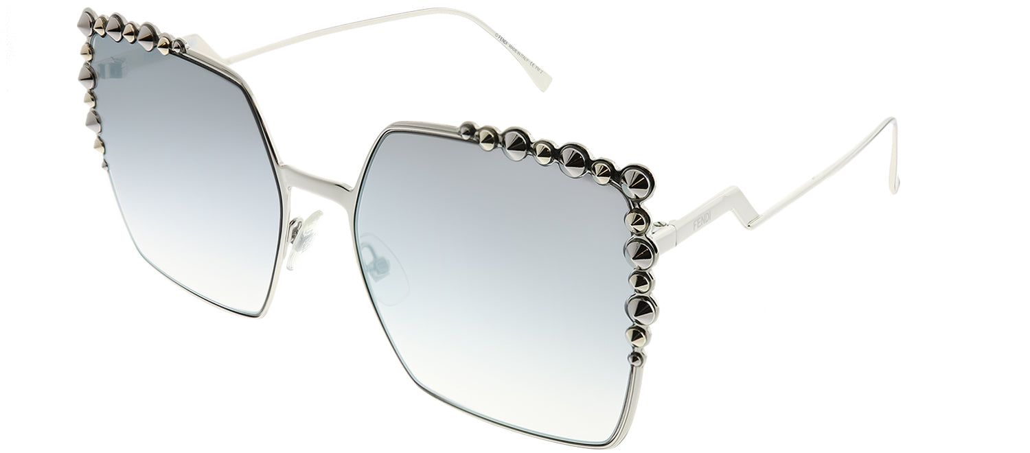 Fendi FF 0259 010 IC Square Metal Silver Sunglasses with Silver Mirror Gradient Lens sold by Gaffos product image thumbnail 2