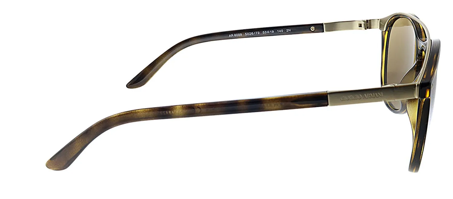 Giorgio Armani AR 8088 502673 Oval Plastic Havana Sunglasses with Brown Lens sold by Gaffos product image thumbnail 3