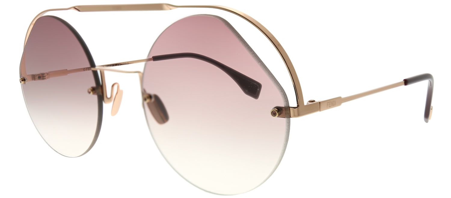 Fendi FF 0325 QHO 3X Round Metal Pink Sunglasses with Pink Gradient Lens sold by Gaffos product image thumbnail 2