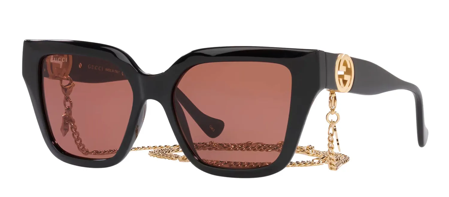 Gucci GG 1023S 005 Cat-Eye Plastic Black Sunglasses with Brown Lens sold by Gaffos product image thumbnail 2