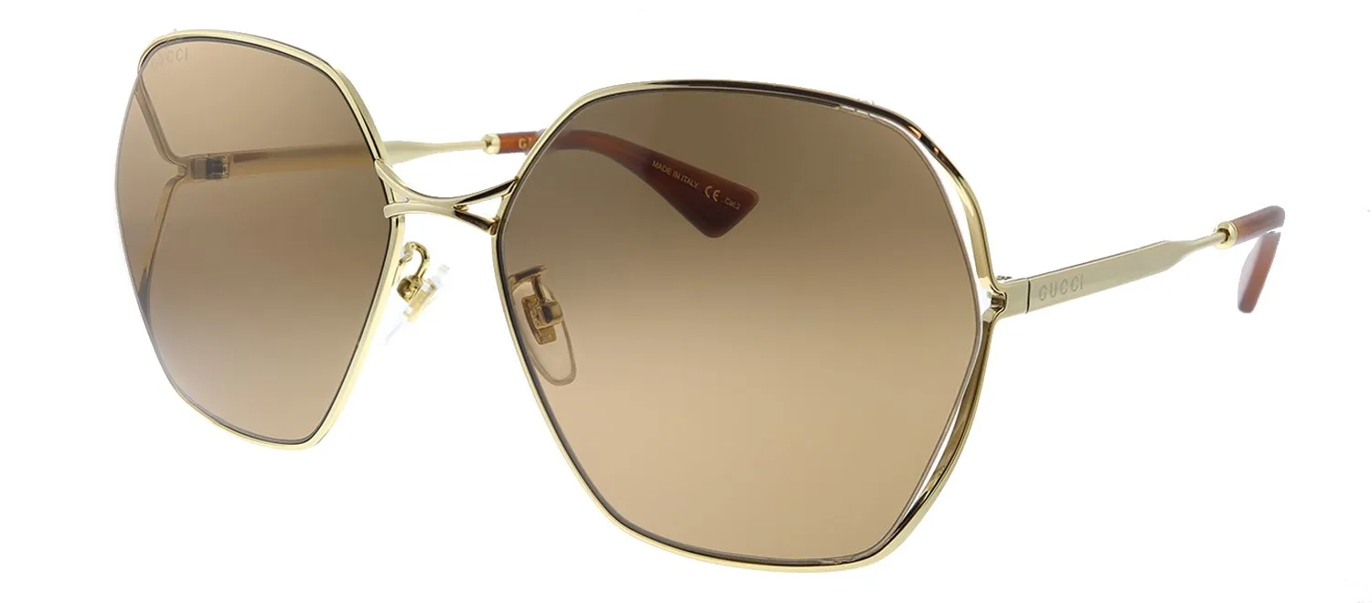 Gucci GG 0818SA 002 Square Metal Gold Sunglasses with Brown Lens sold by Gaffos product image thumbnail 2