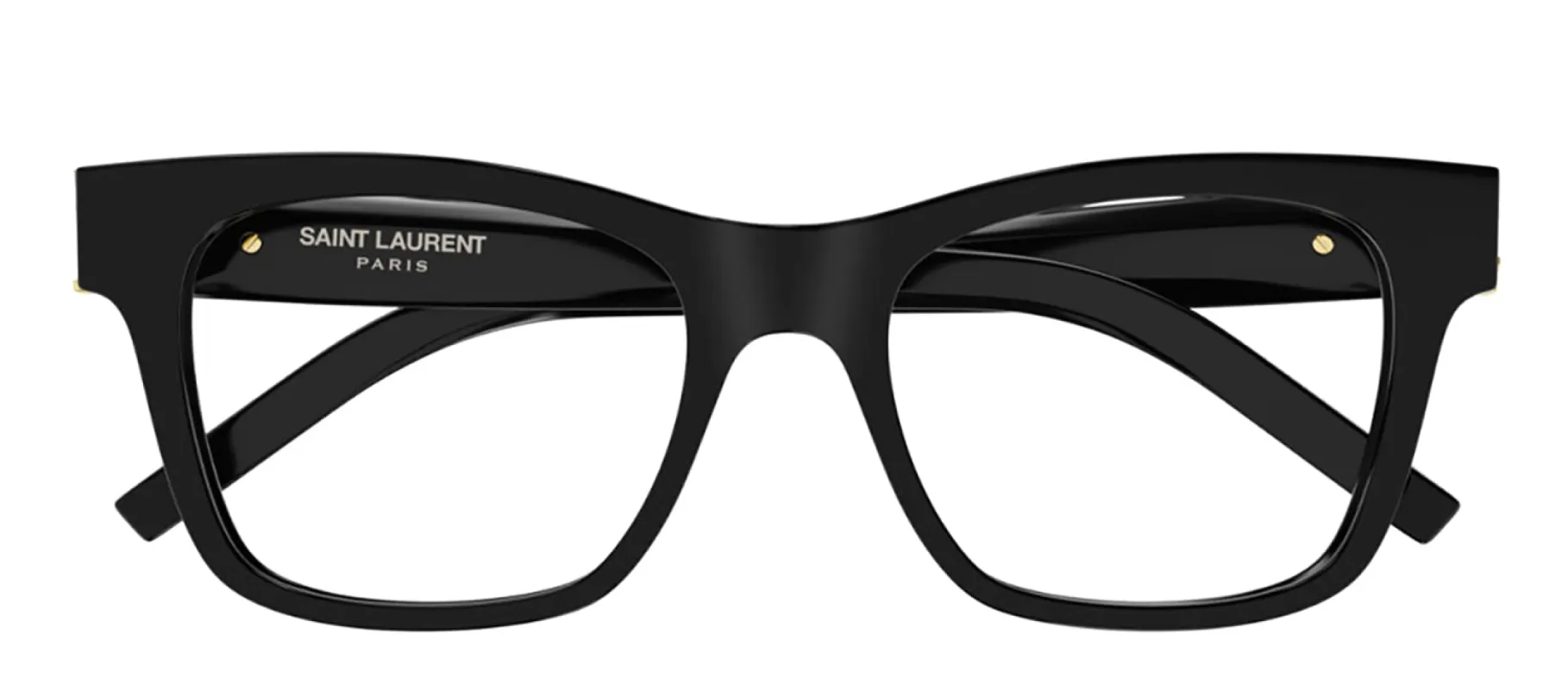 Saint Laurent MONOGRAM SL M118O 001 Square Plastic Black Eyeglasses with Logo Stamped Demo Lenses sold by Gaffos