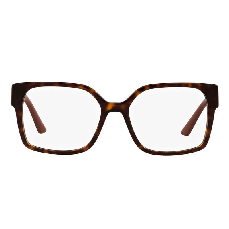 Prada PR 10WV 2AU1O1 Rectangle Plastic Havana Eyeglasses with Logo Stamped Demo Lenses sold by Gaffos