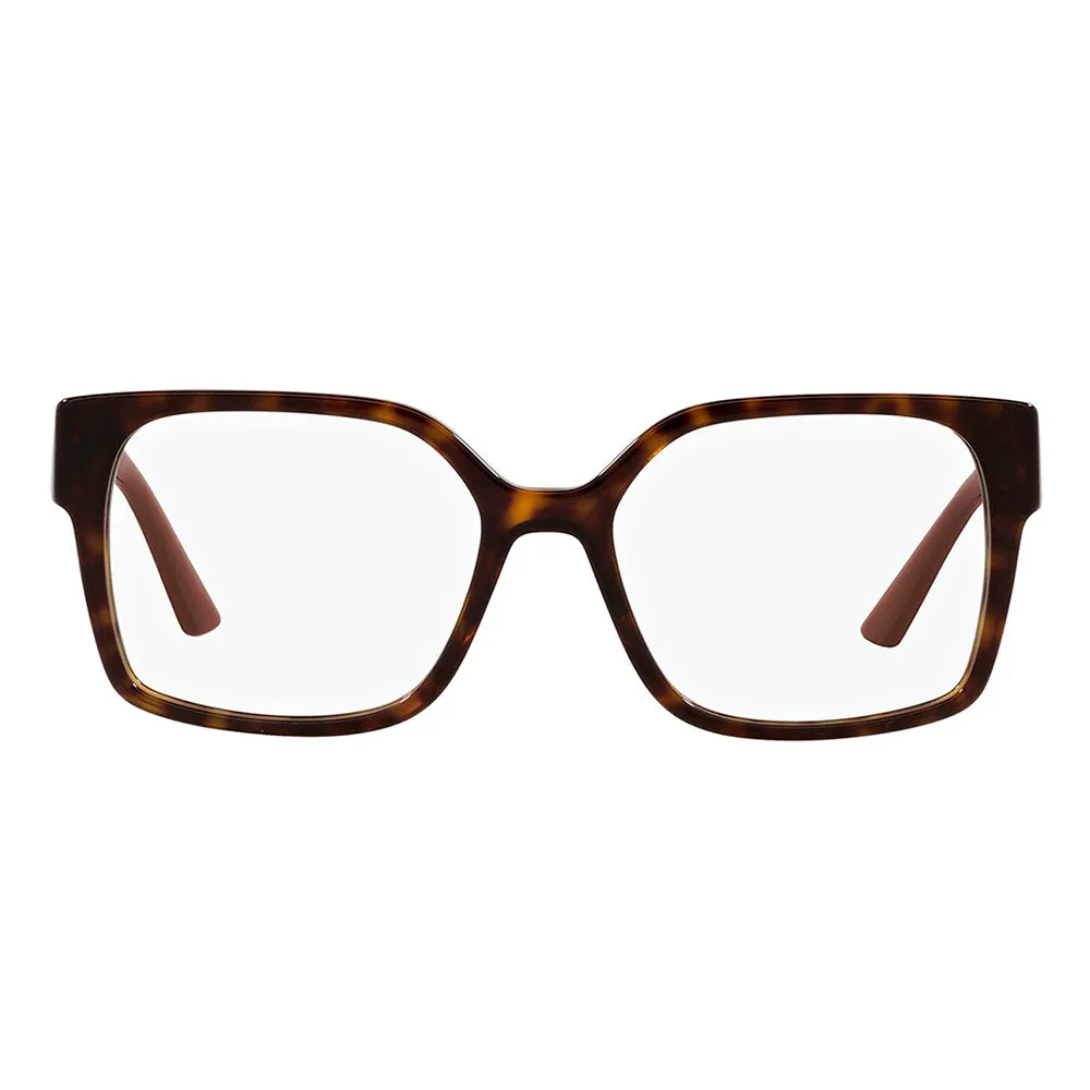 Prada PR 10WV 2AU1O1 Rectangle Plastic Havana Eyeglasses with Logo Stamped Demo Lenses sold by Gaffos