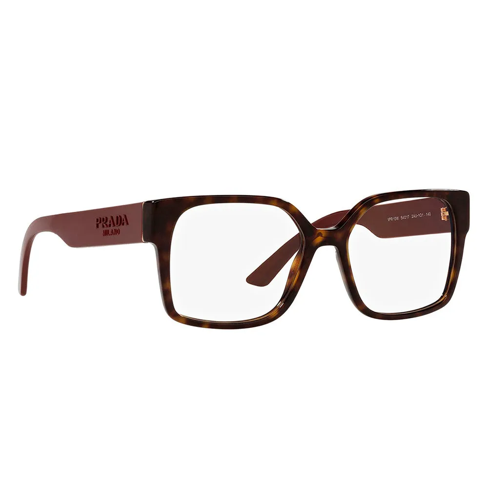 Prada PR 10WV 2AU1O1 Rectangle Plastic Havana Eyeglasses with Logo Stamped Demo Lenses sold by Gaffos product image thumbnail 2